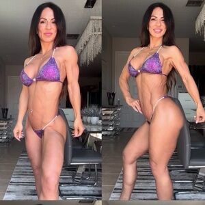 Purple WELLNESS Division Rhinstone Bikini 35” bottom